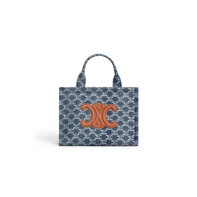 CELINE SMALL CABAS THAIS DENIM 199162FRG.05DS (25.5*18.5*12cm)